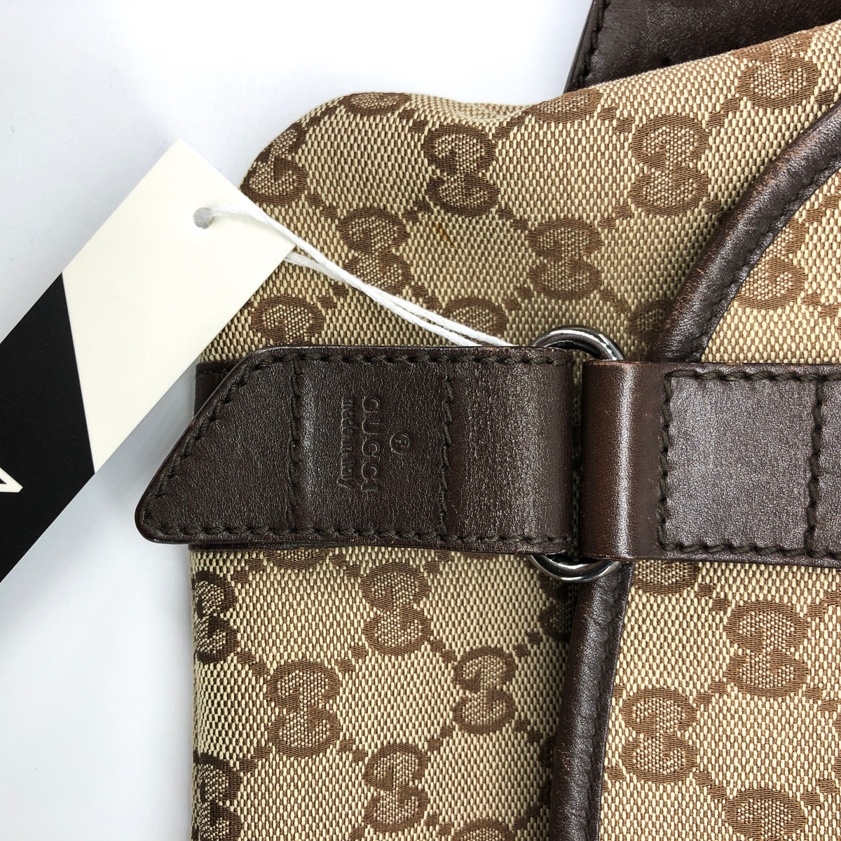 Gucci Monogram Leather Canvas Shoulder Bag