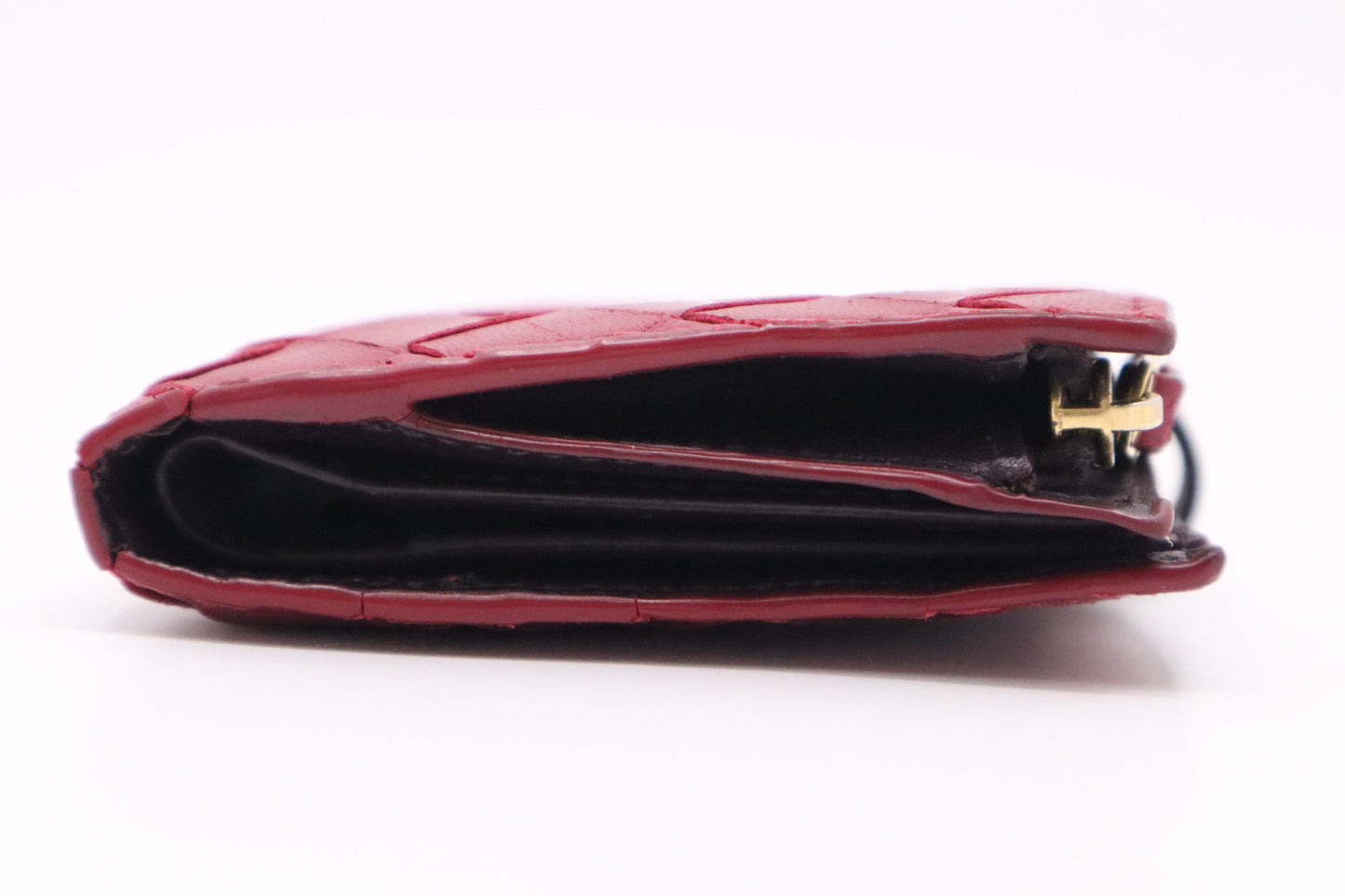 Bottega Veneta Wallet in Burgundy Intrecciato Leather