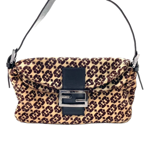 Fendi Baguette Ponyhair Double Flap Shoulder Bag