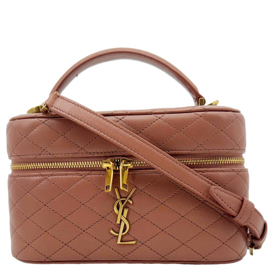YVES SAINT LAURENT Gaby Vanity Quilted Leather Crossbody Bag Barely Pink