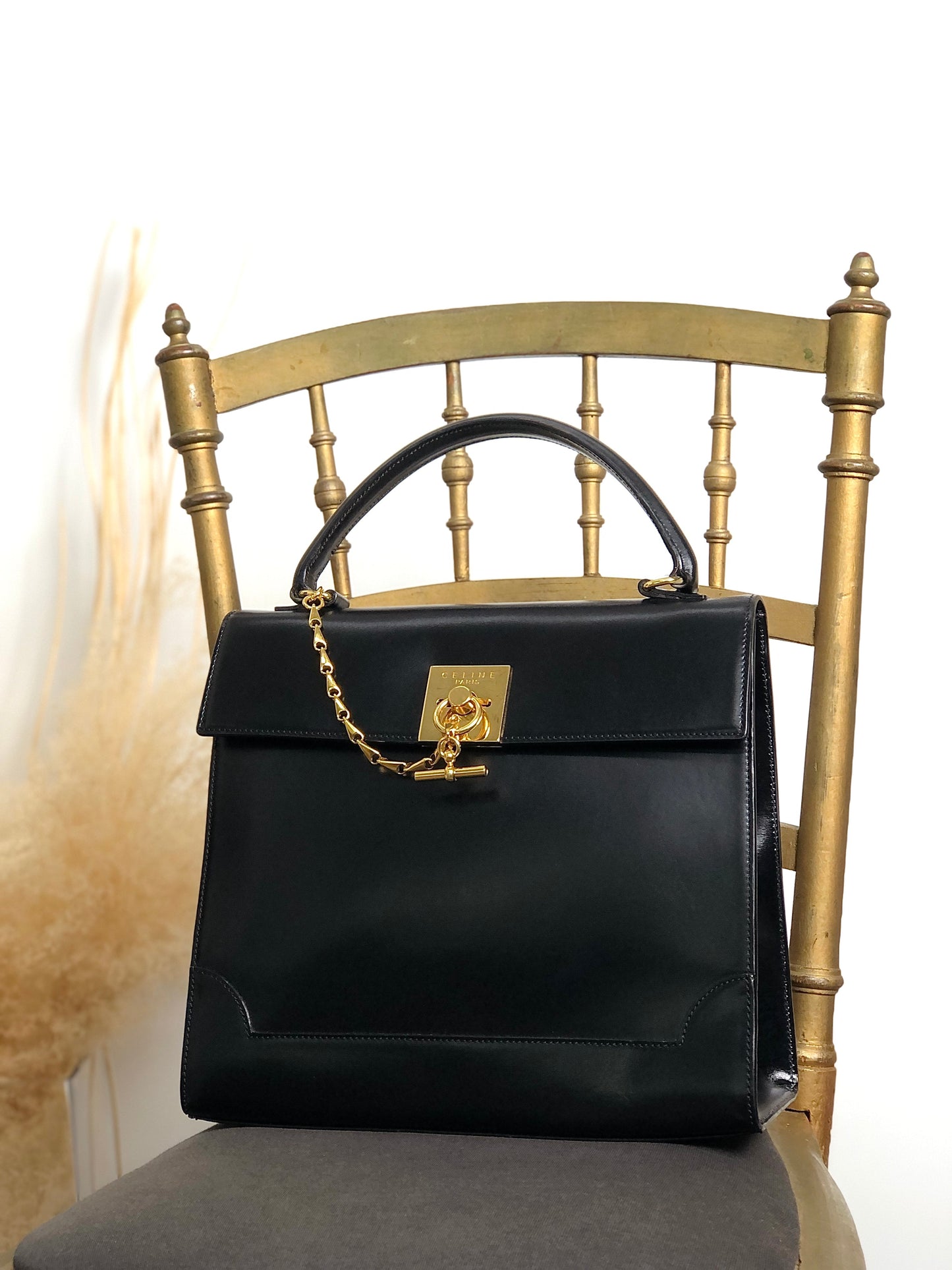 CELINE Gancini Handbag Black rtifa3