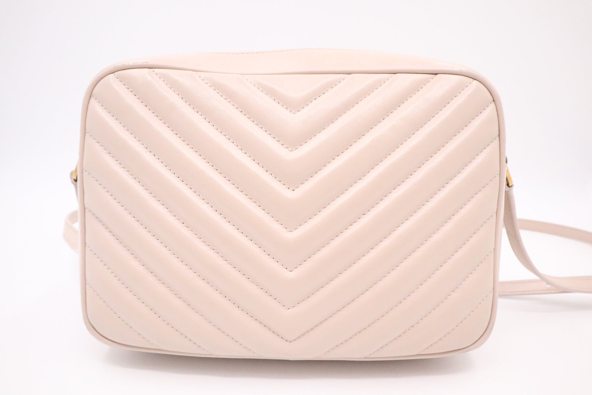 YSL Saint Laurent Lou Camera Bag in Nude Pink Leather