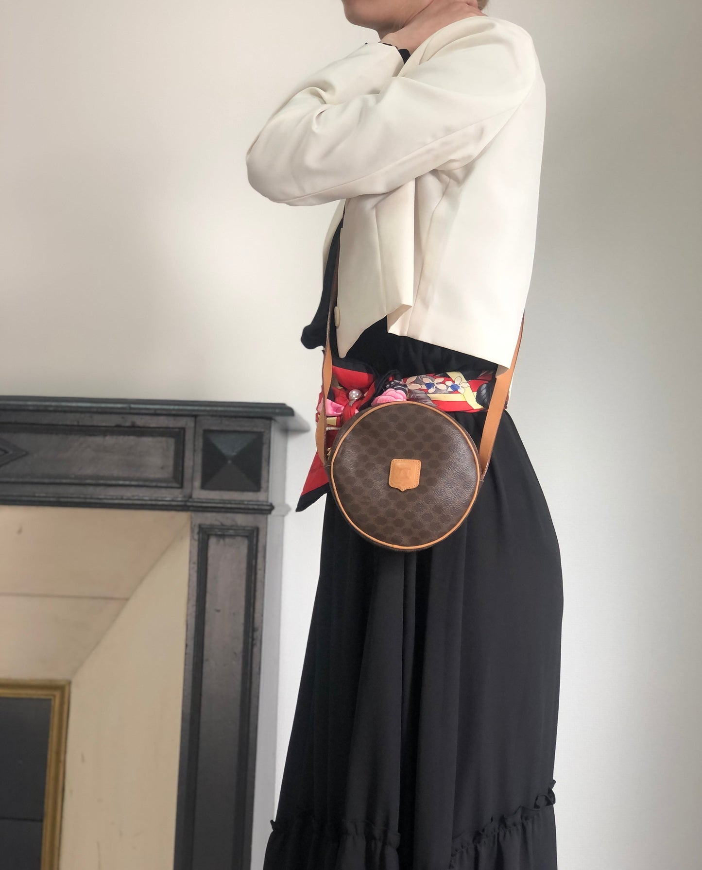 CELINE Round Shoulder bag Brown teecbu