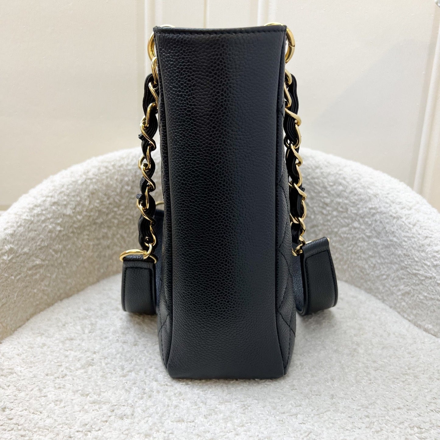 Chanel Petite Shopping Tote PST in Black Caviar and GHW (Model: A50994)
