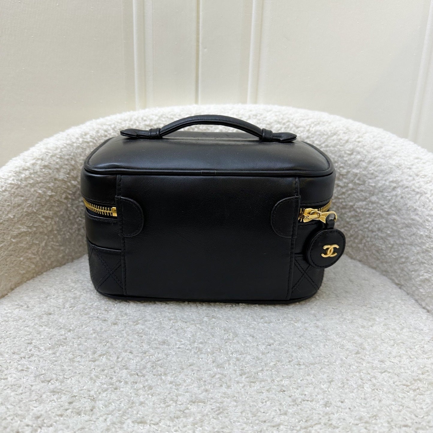 Chanel Travel Vanity Bag in Black Lambskin 24K GHW
