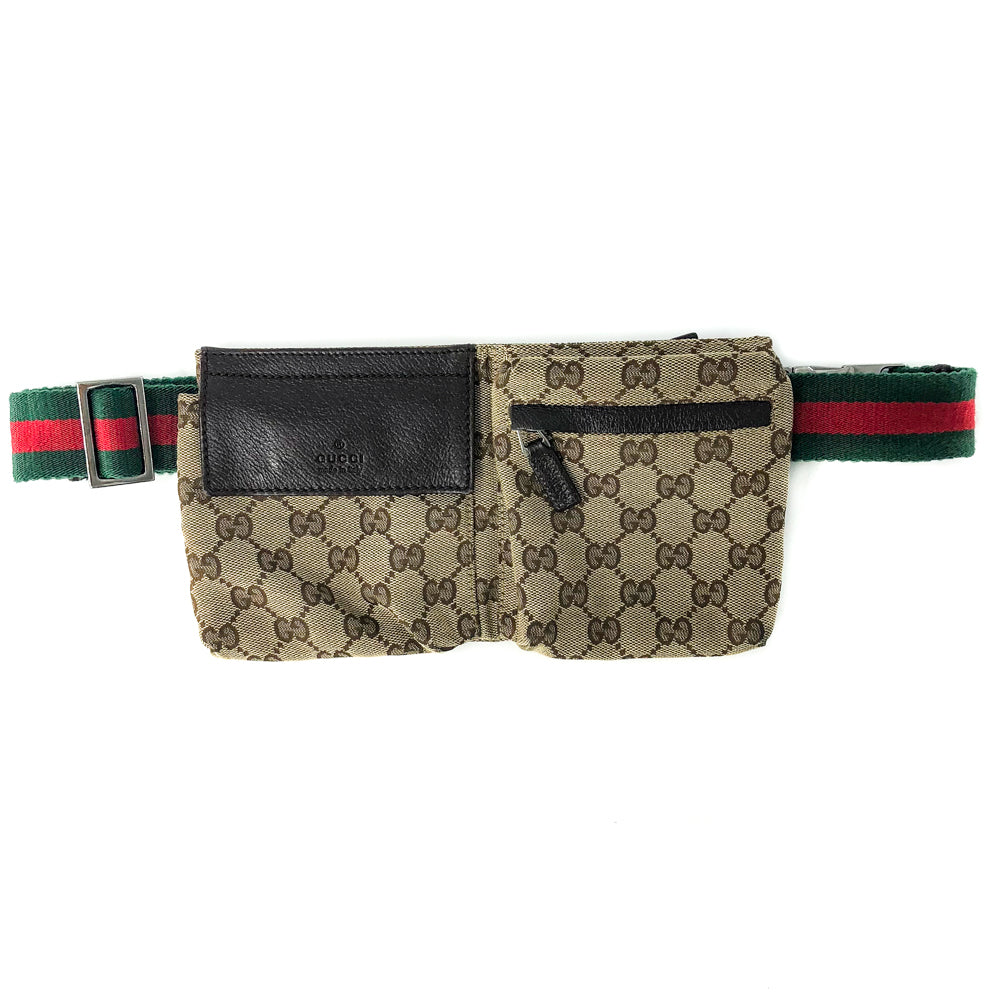 Gucci Monogram Leather Canvas Shoulder Bag