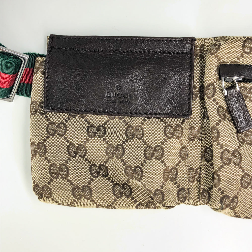 Gucci Monogram Leather Canvas Shoulder Bag