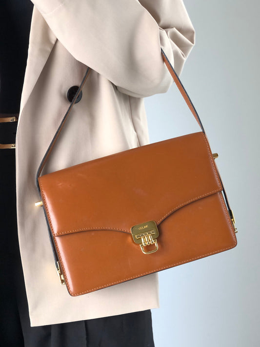 CELINE Horse Bit Shoulder bag Brown zjkkfe