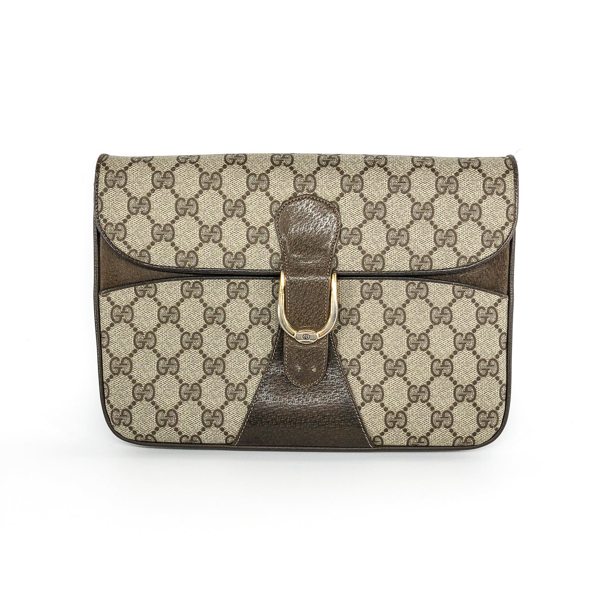 Gucci Monogram Leather Canvas Shoulder Bag
