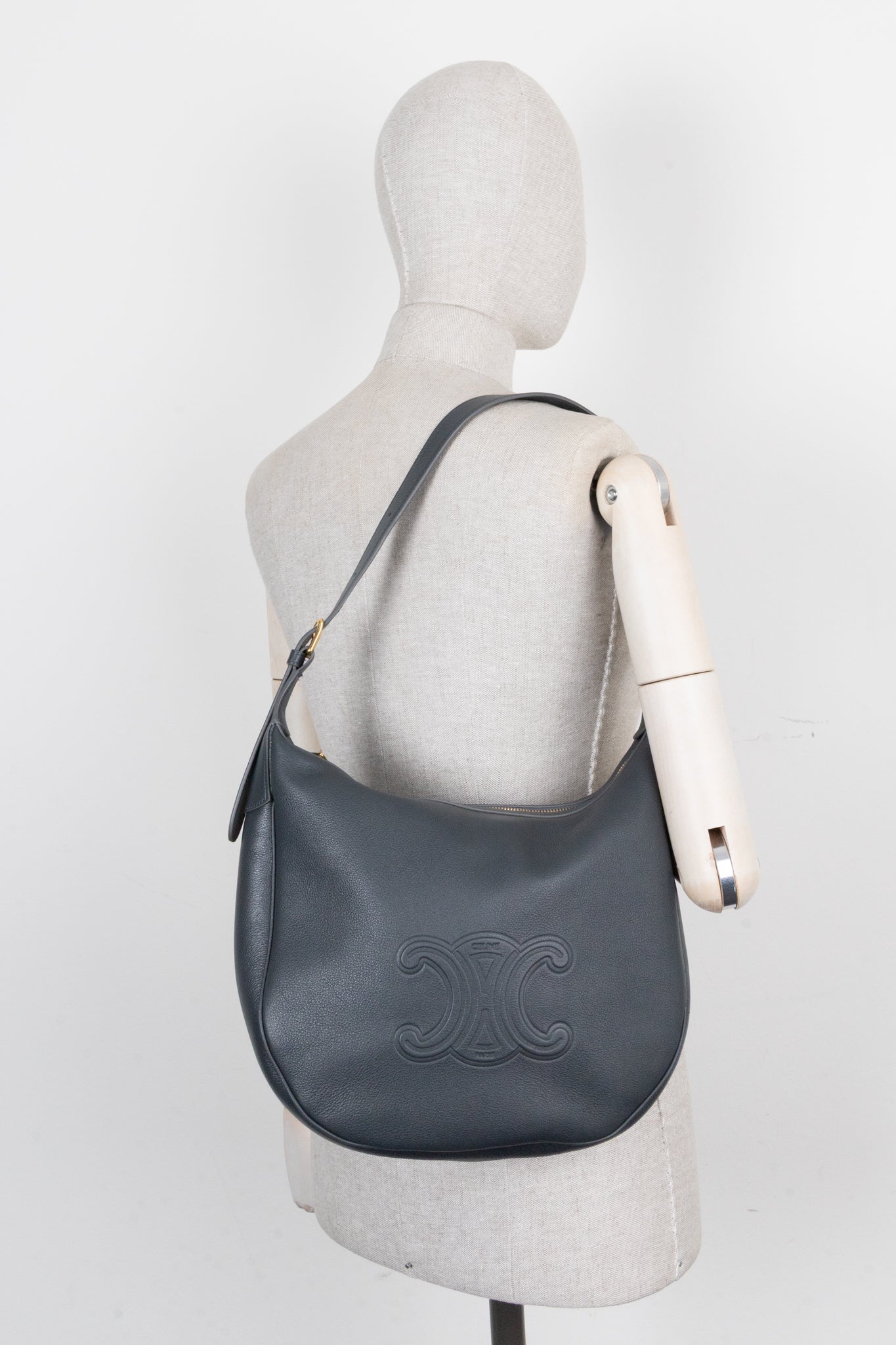 CELINE Medium Heloise Shoulder Bag Grey
