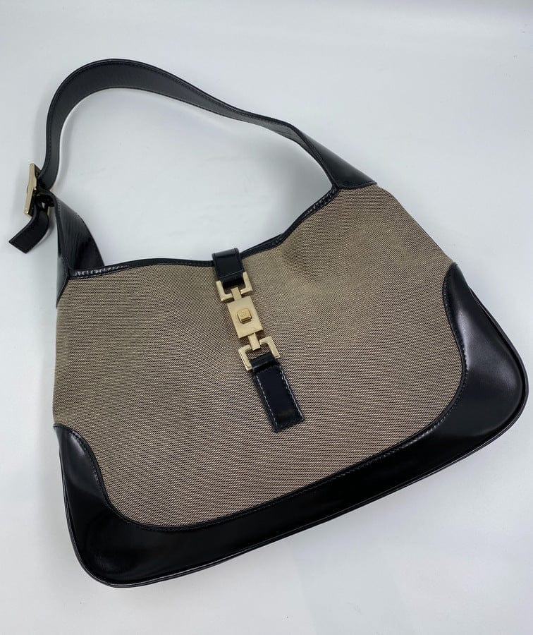 Gucci Jackie Leather Canvas Shoulder Bag Style 8