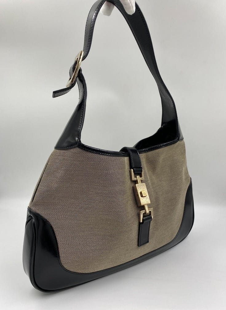 Gucci Jackie Leather Canvas Shoulder Bag Style 8