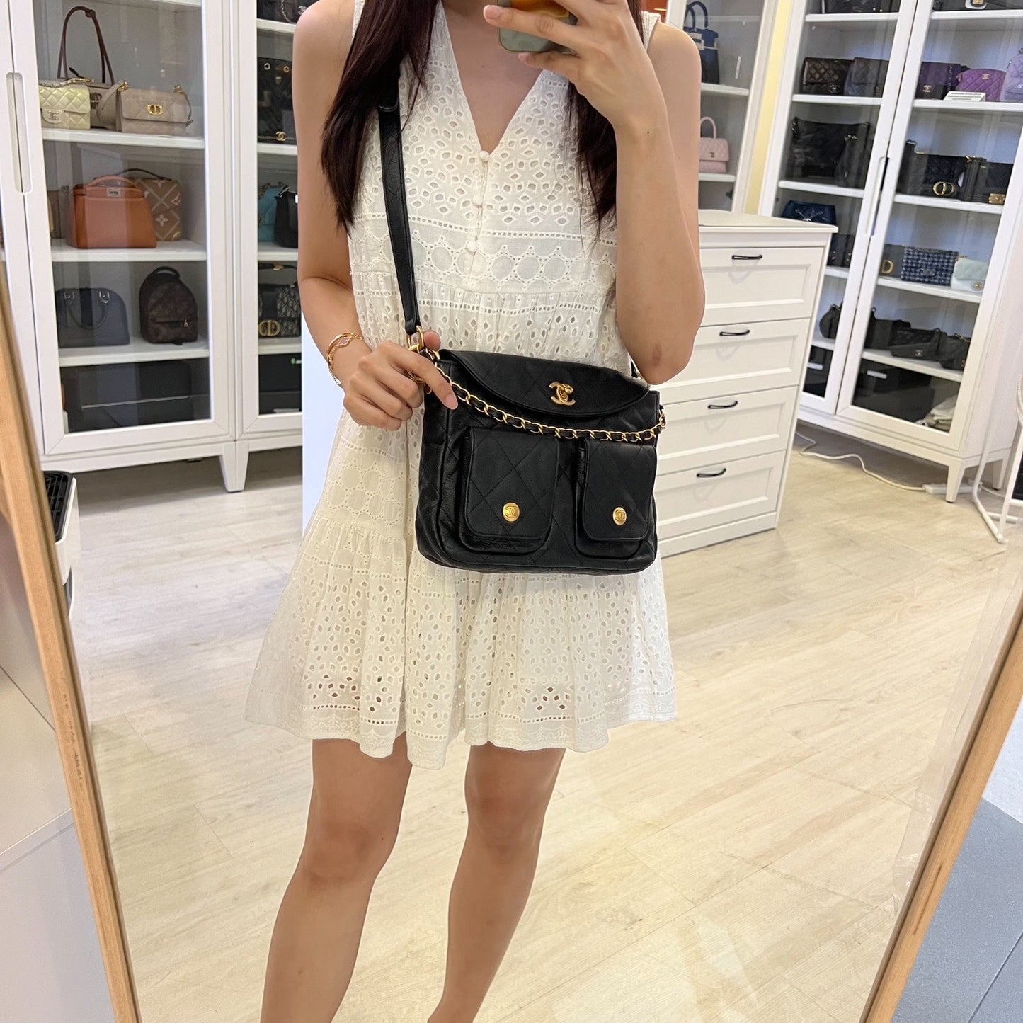 [Local Set - Original Receipt] Chanel 25P Small Hobo Bag in Black Caviar and AGHW (Model: AS5384)