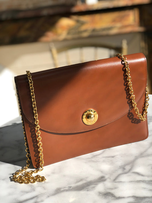 CELINE Starball Chain Shoulderbag Brown Old Celine nimwmc
