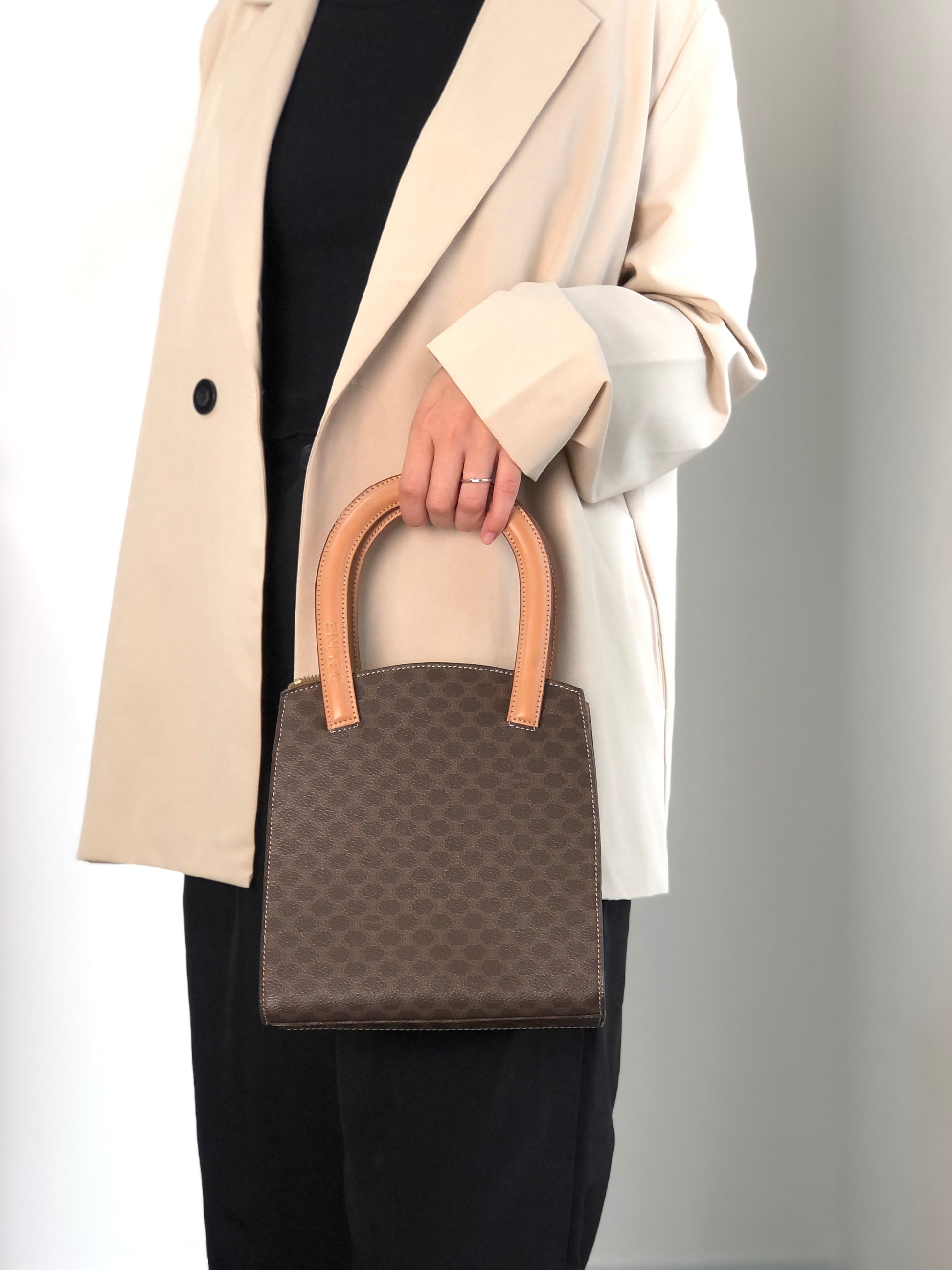 CELINE Macadam Handbag Brown 2fxfg6