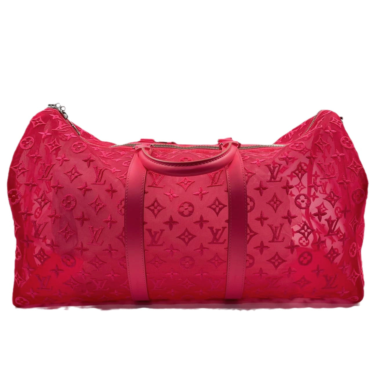 Louis Vuitton Keepall Bandouliere Monogram Mesh 50 Pink in Mesh/Leather