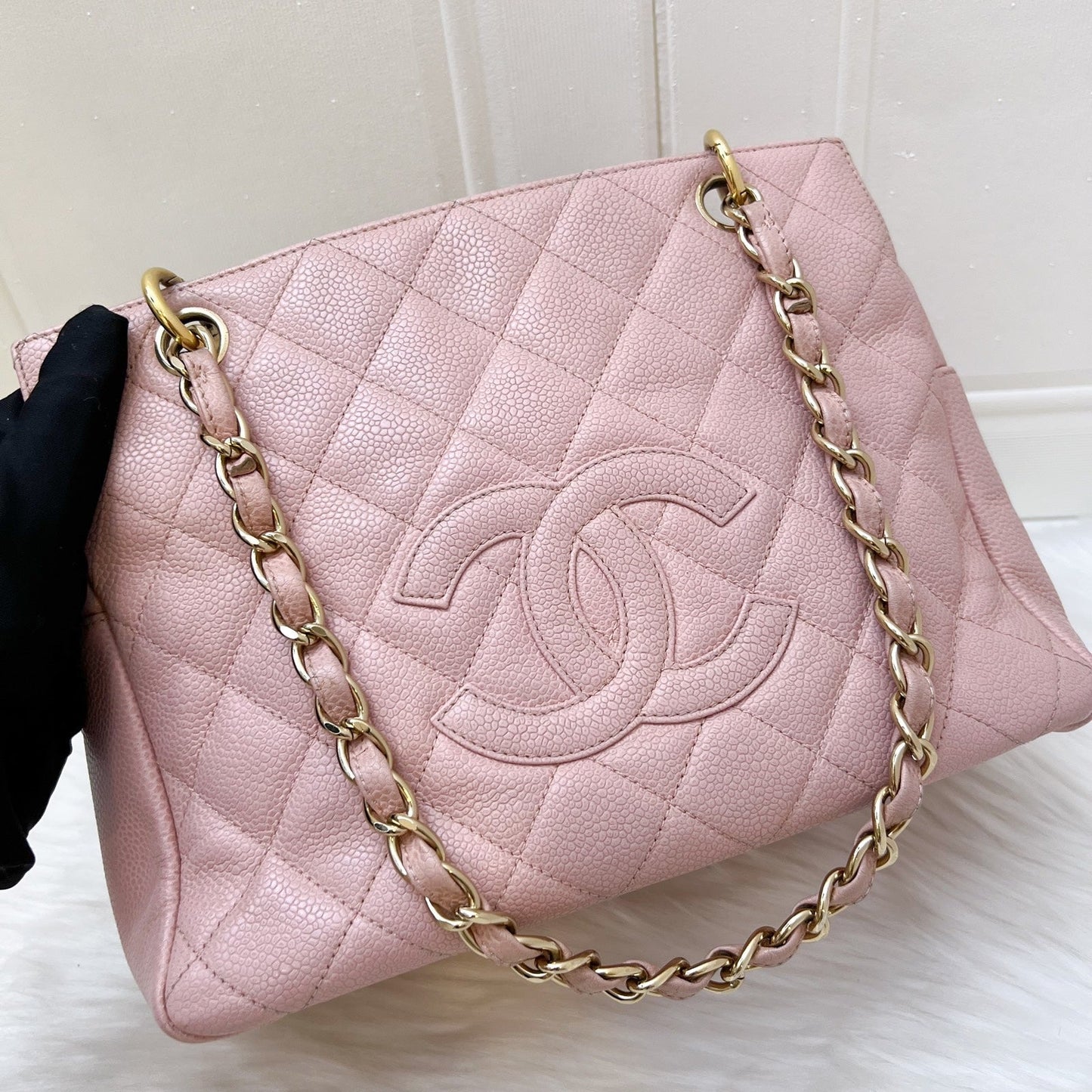 Chanel Petite Timeless Tote PTT in Sakura Pink Caviar and GHW