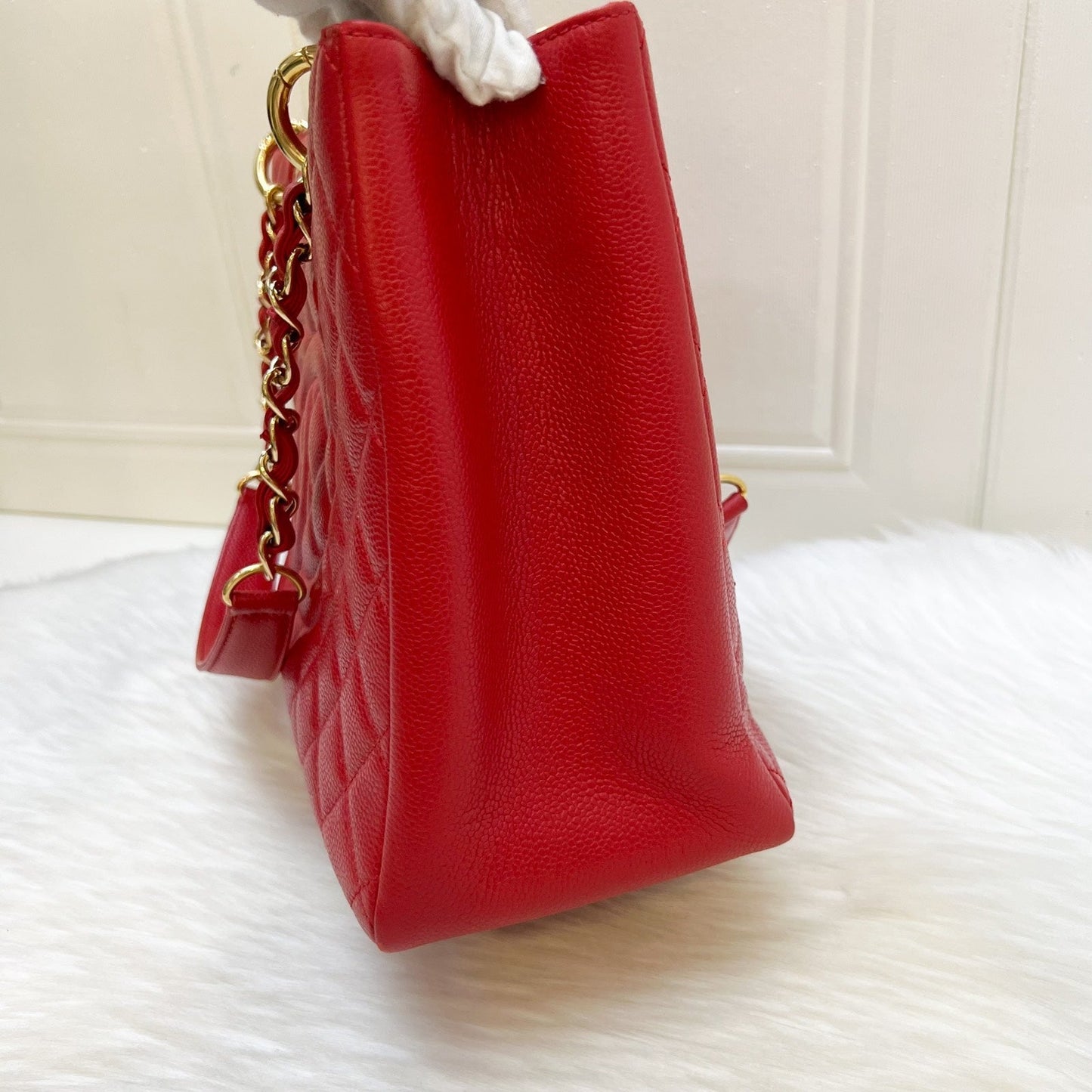 Chanel Grand Shopping Tote GST in Red Caviar and GHW