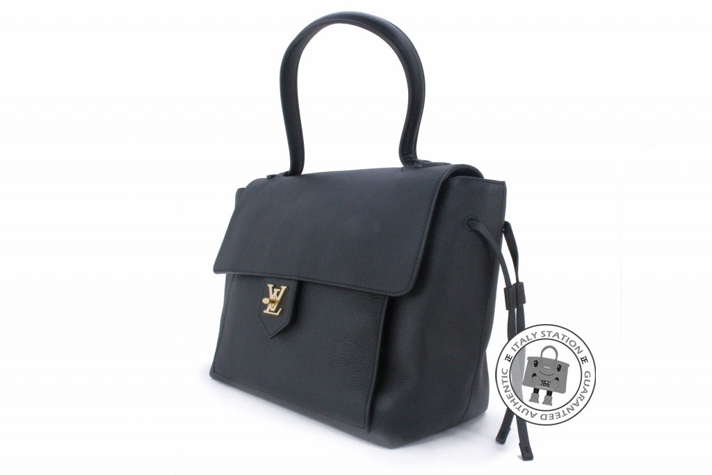 Louis Vuitton M54008 Fine-grained Calfskin Lockme Noir Calfskin PM Tote Bag Ghw