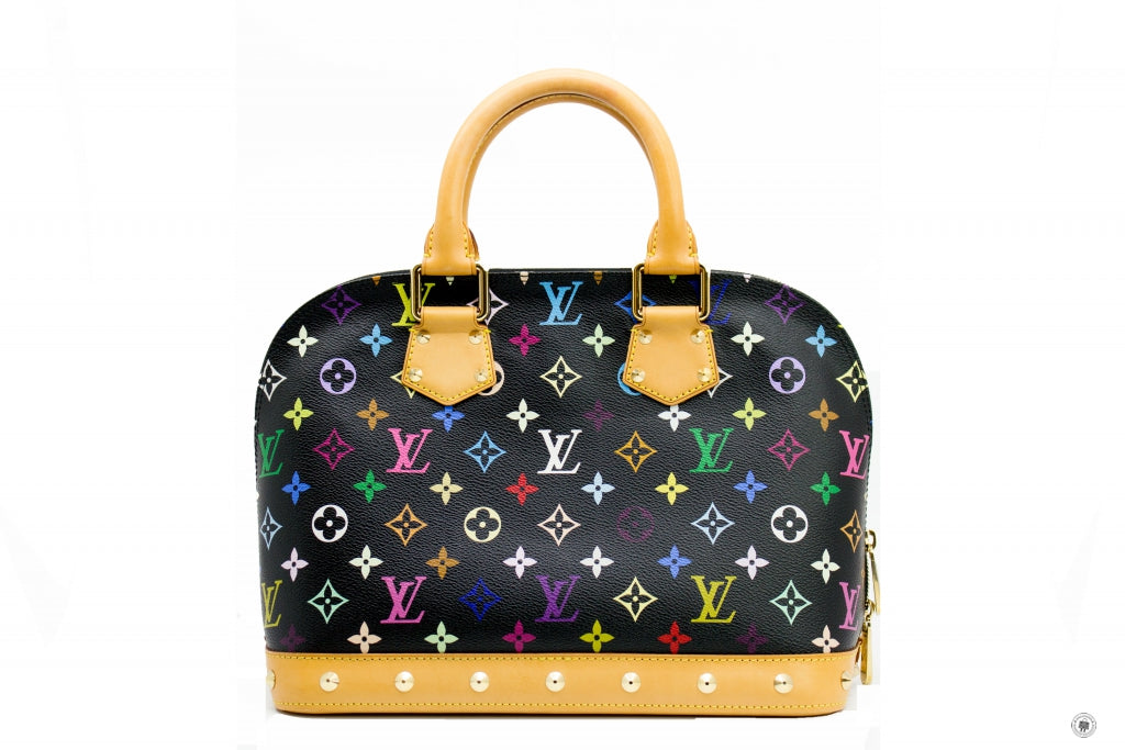 Louis Vuitton Black Monogram Multicolor Alma Black Monogram Multicolor Canvas PM Tote Bag Ghw