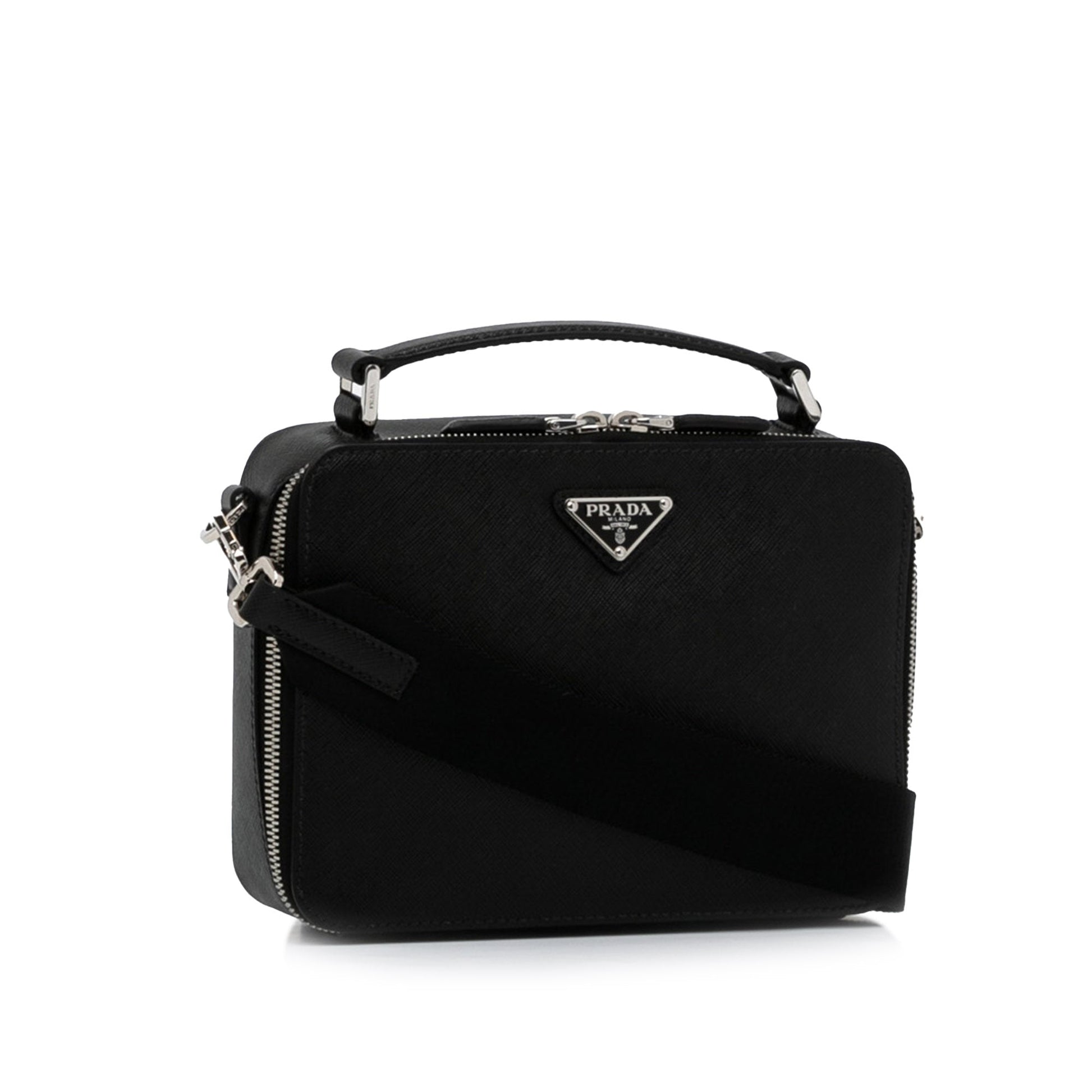 Prada Brique Black Saffiano Luxury Handbag
