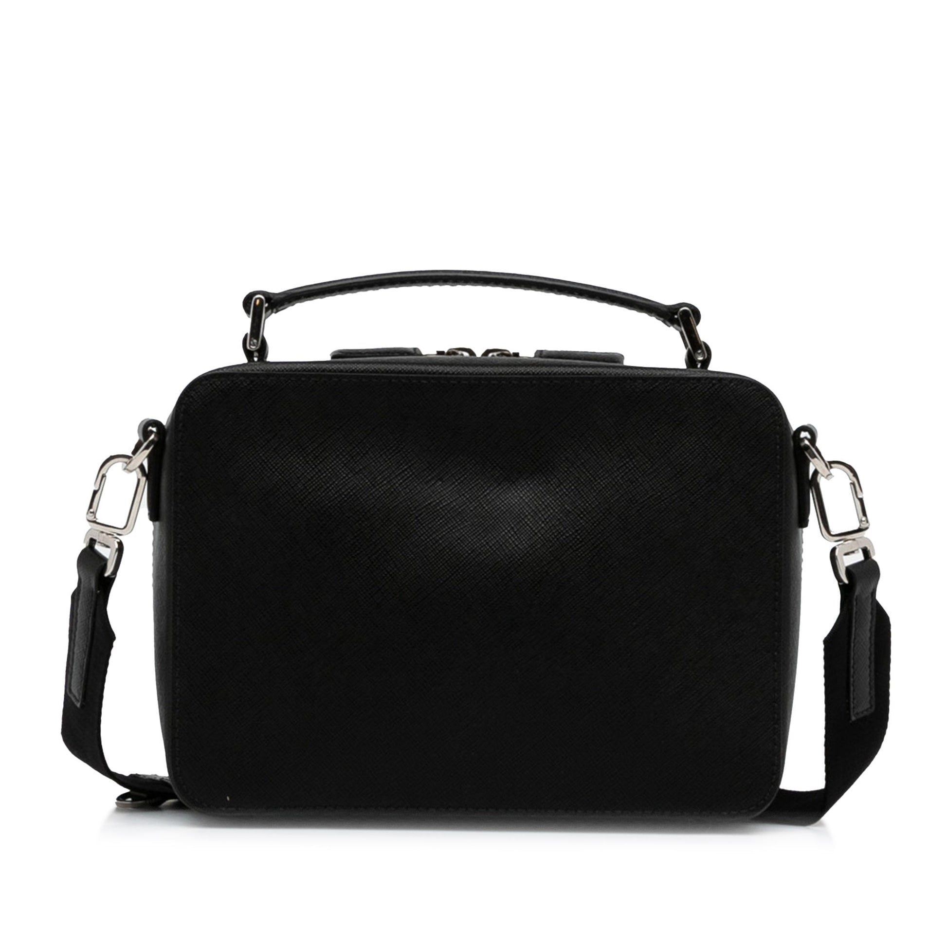 Prada Brique Black Saffiano Luxury Handbag