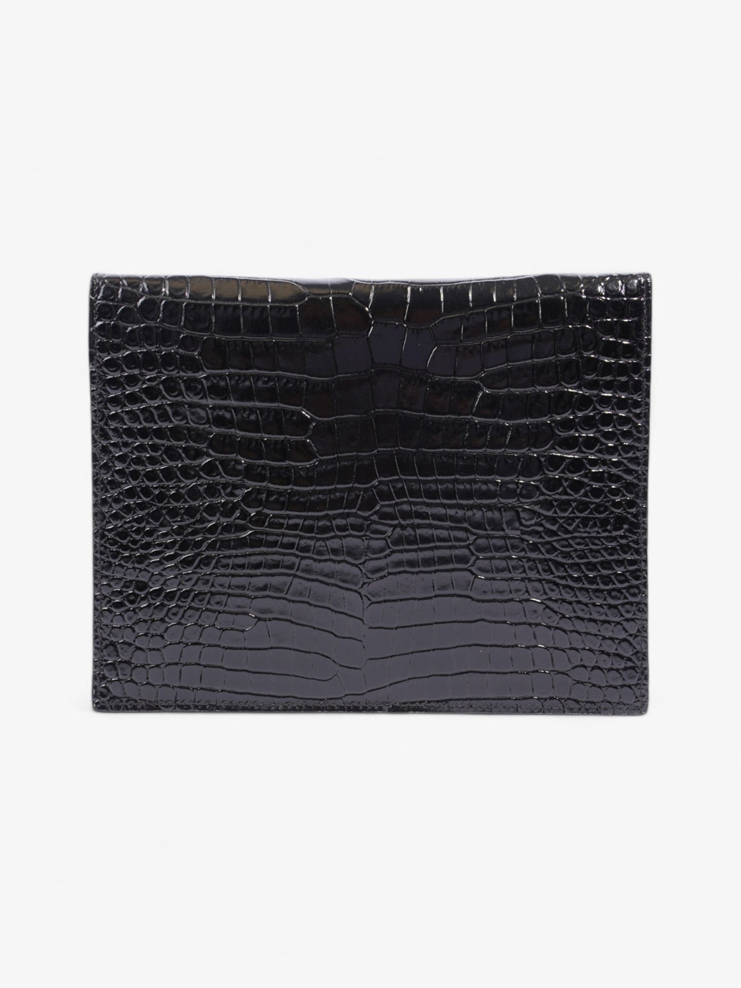 Saint Laurent Uptown Clutch Black Embossed Leather Small