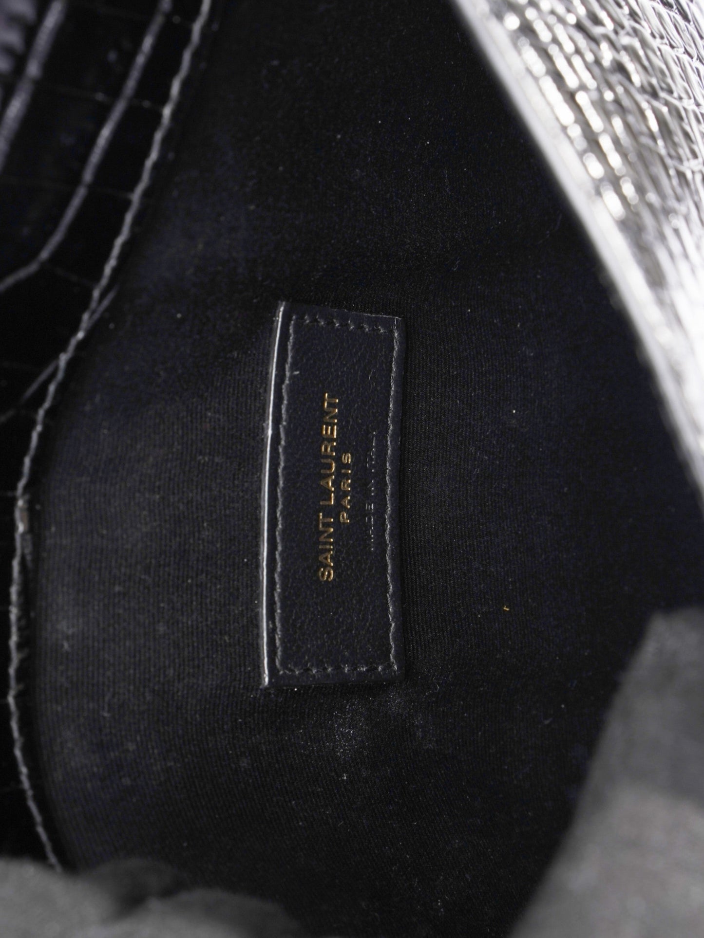 Saint Laurent Uptown Clutch Black Embossed Leather Small
