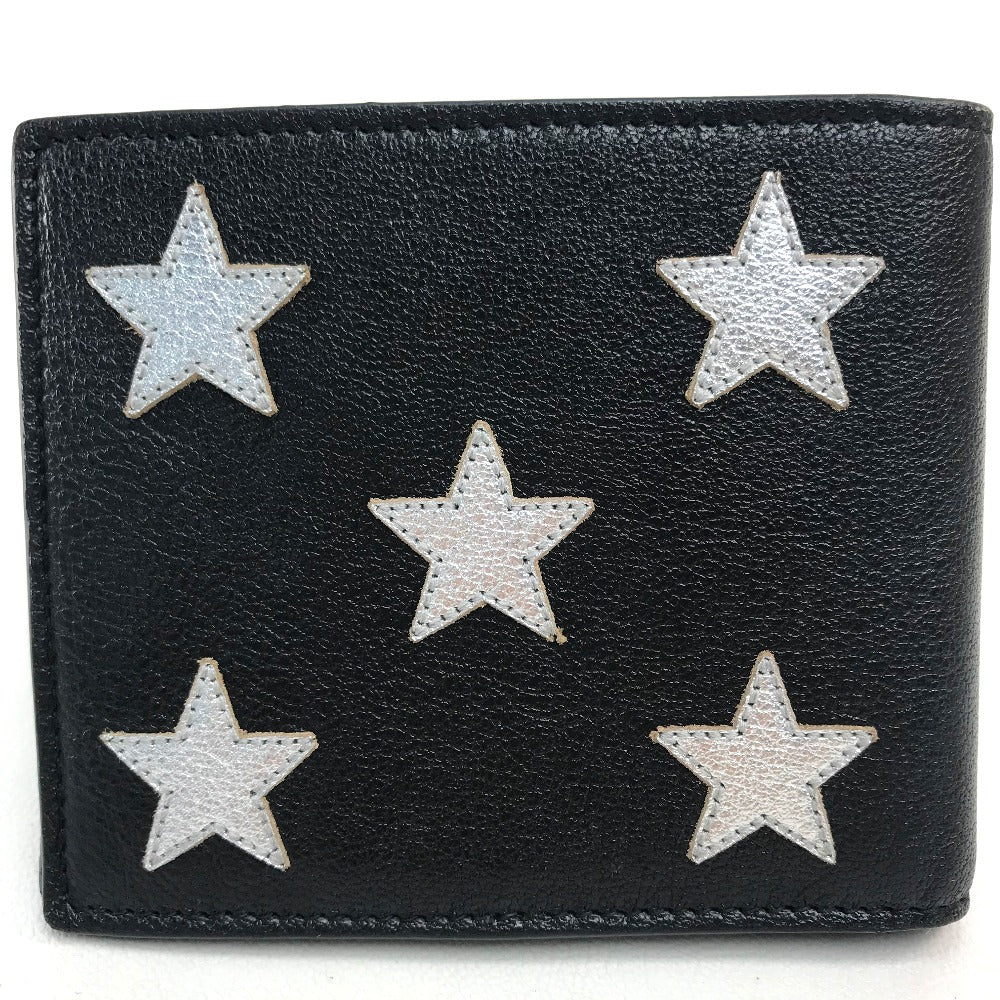SAINT LAURENT PARIS Folded wallet 361320 leather Black x silver Star mens