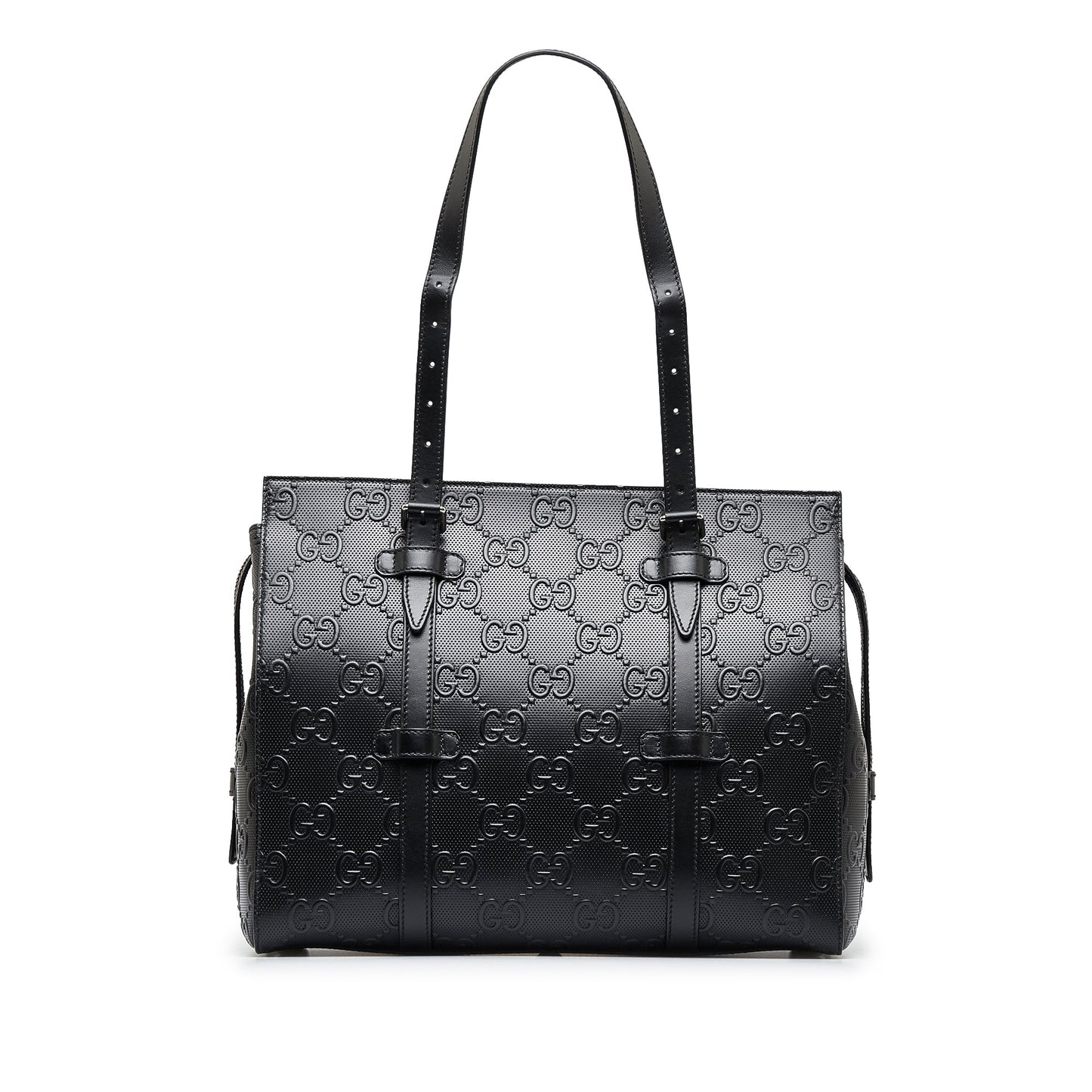 Gucci Guccissima Black Leather Tote Style 6
