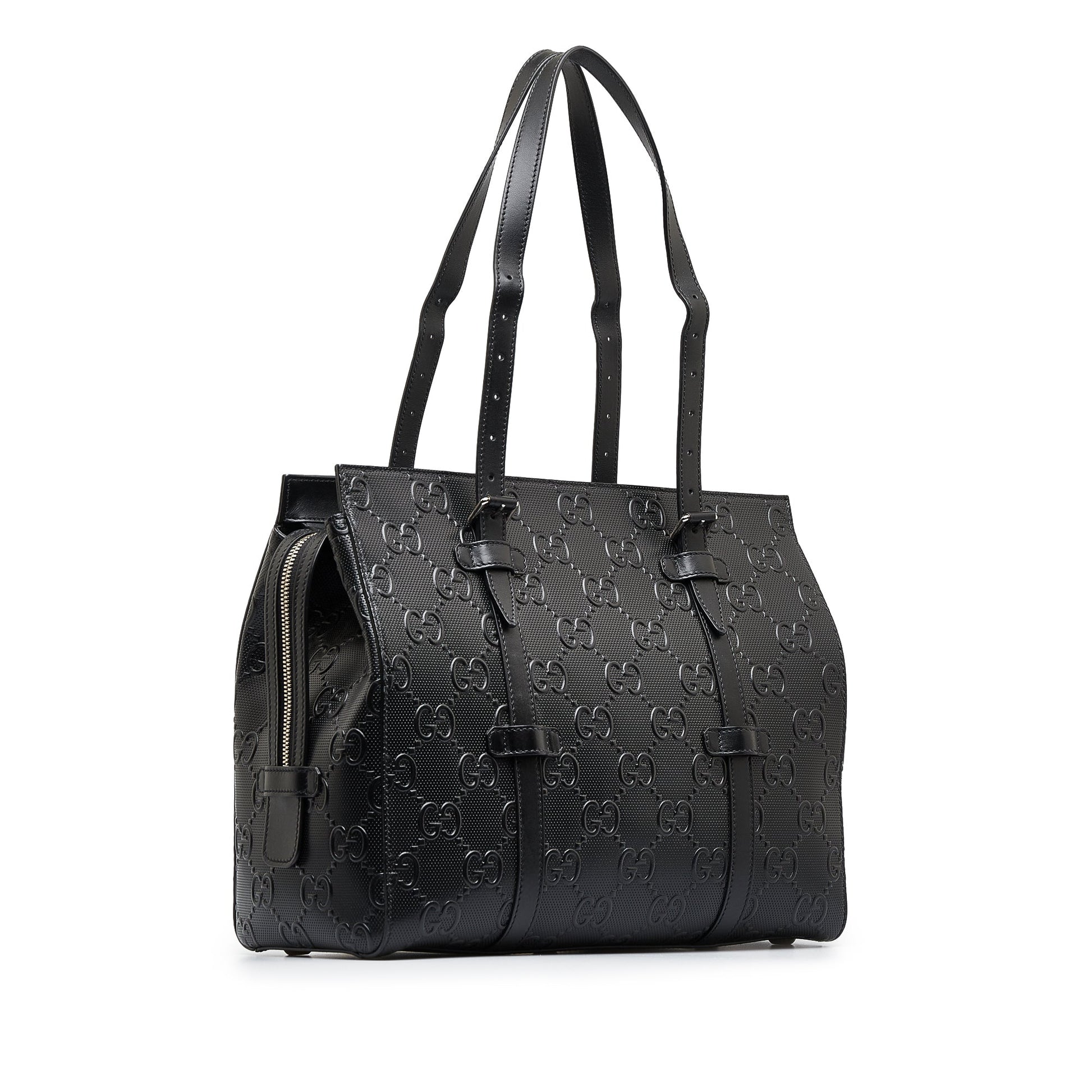 Gucci Guccissima Black Leather Tote Style 6