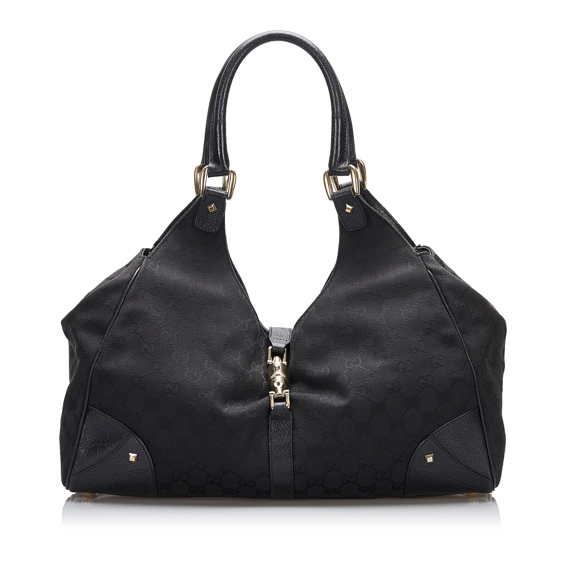 Gucci Jackie Leather Canvas Shoulder Bag Style 32