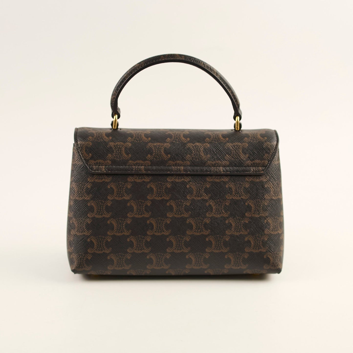 Luxury CELINE Teen Triomphe Canvas Nino Bag Tan