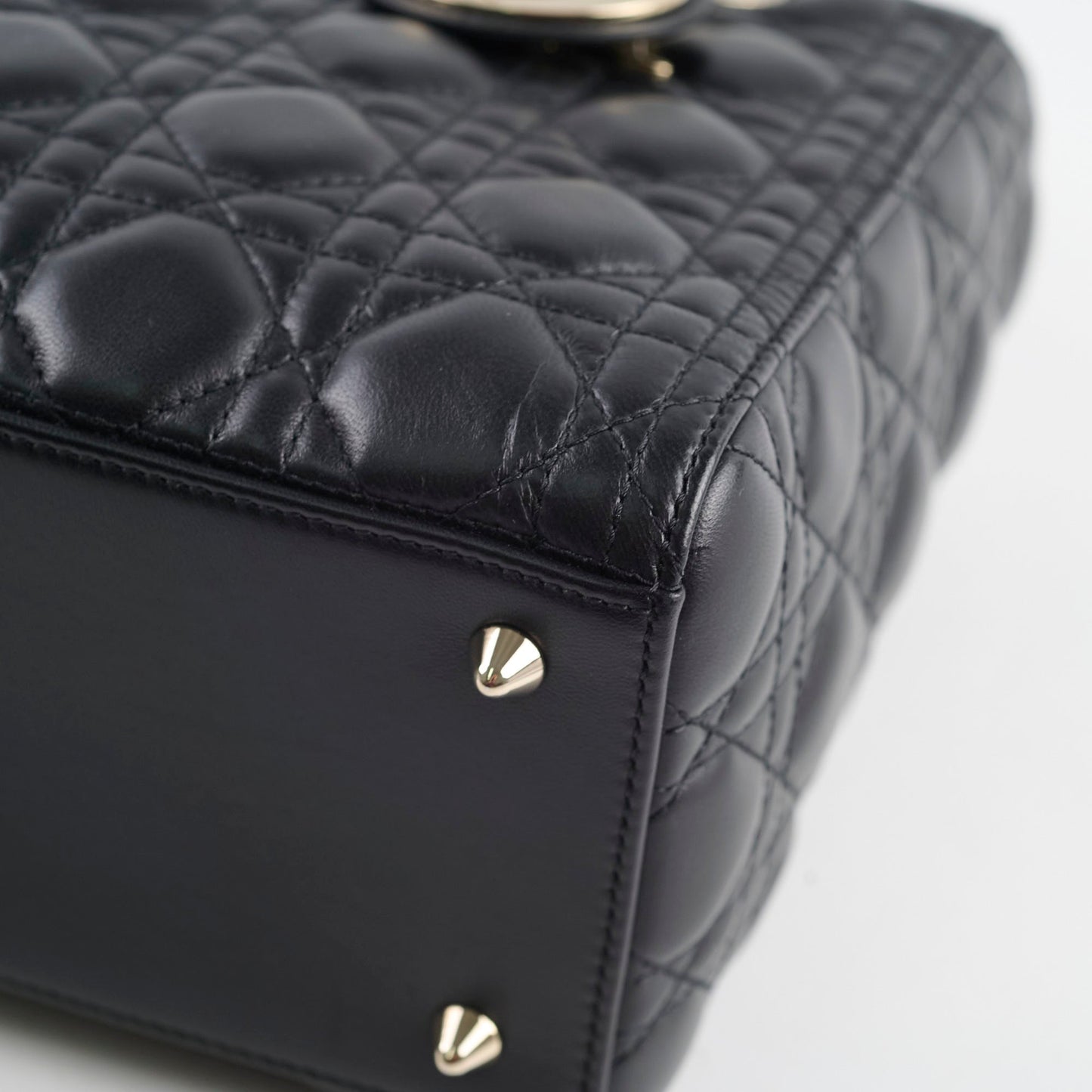 Christian Dior Medium Lambskin Lady Dior Black
