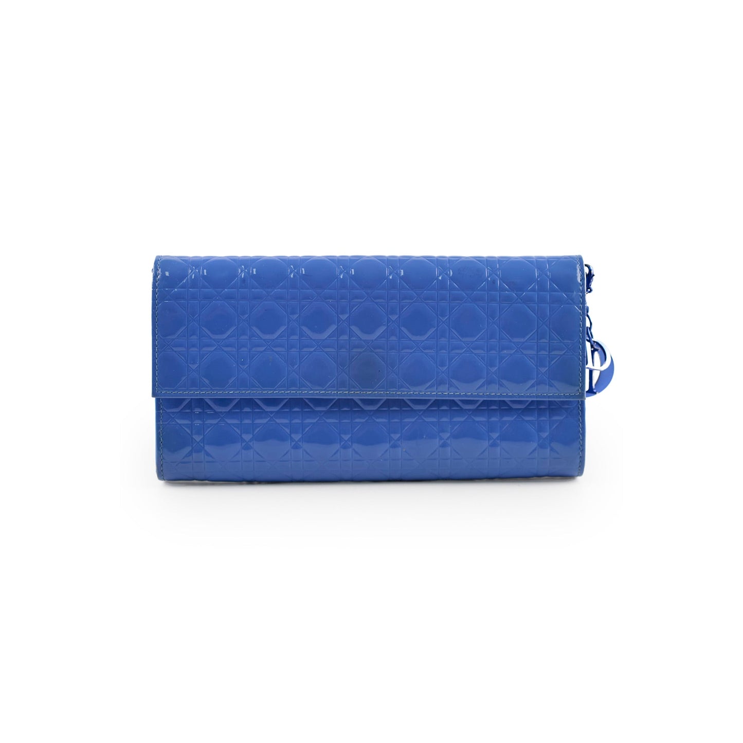 Christian Dior Wallet on Chain WOC Blue Patent