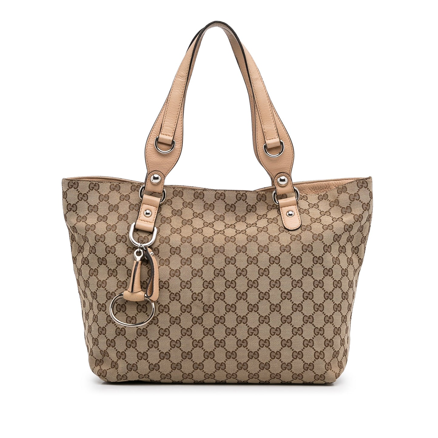 Gucci Brown Leather Canvas Tote Style 27