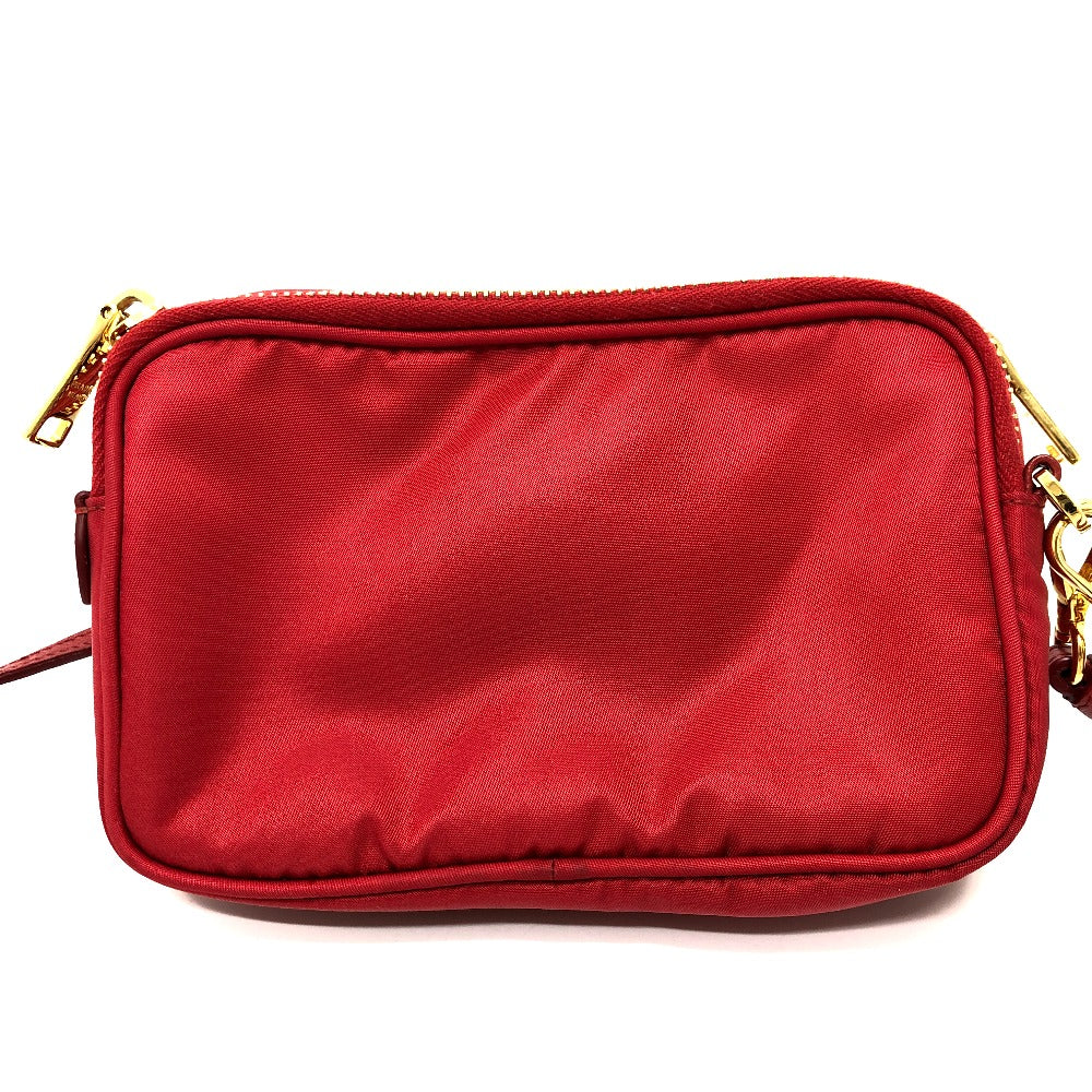 PRADA Shoulder Bag Nylon Red Triangle logo plate unisex(Unisex)