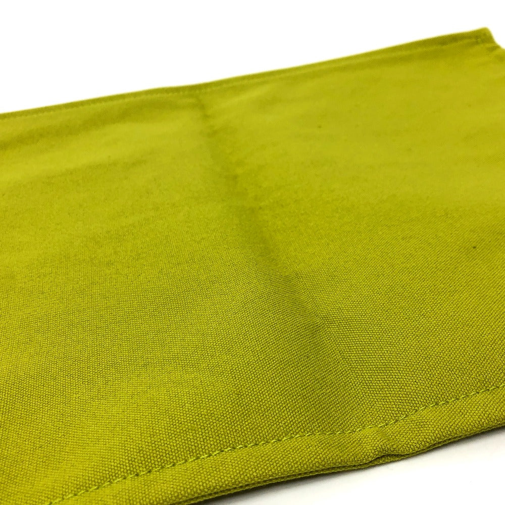 HERMES Pouch canvas Green type Large unisex(Unisex)