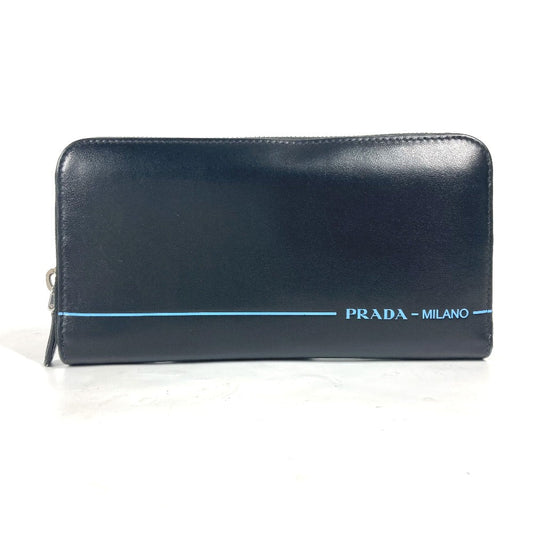 PRADA Long Wallet Purse 2ML317 leather black logo City Sports unisex(Unisex)