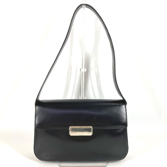PRADA Shoulder Bag leather black logo