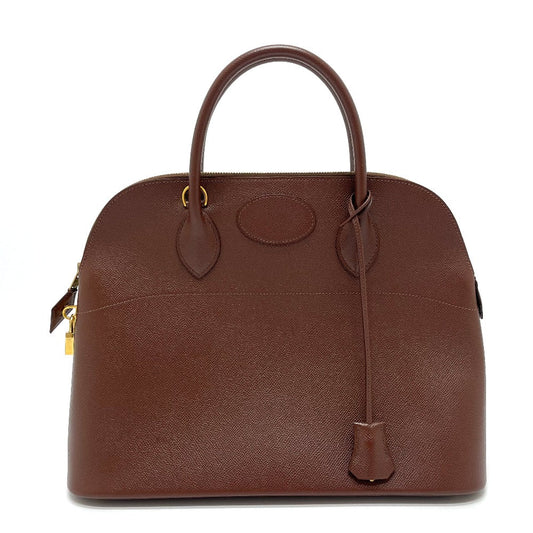 HERMES Handbag leather Brown Bored 35 Women
