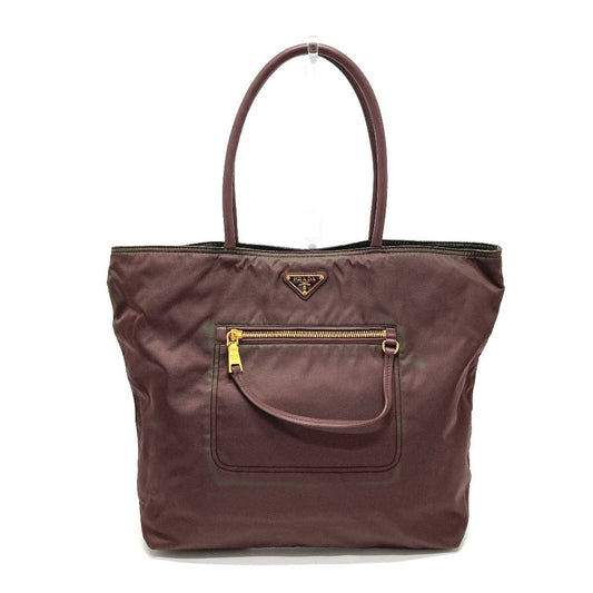 PRADA Tote Bag Leather / nylon purple With logo Semi-Shoulder