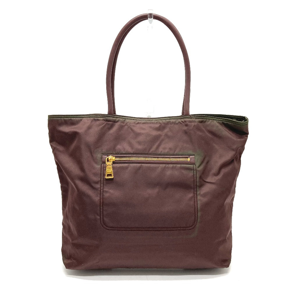 PRADA Tote Bag Leather / nylon purple With logo Semi-Shoulder