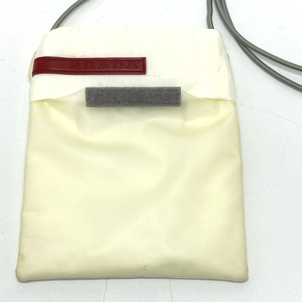 PRADA Shoulder Bag Nylon white Sports logo