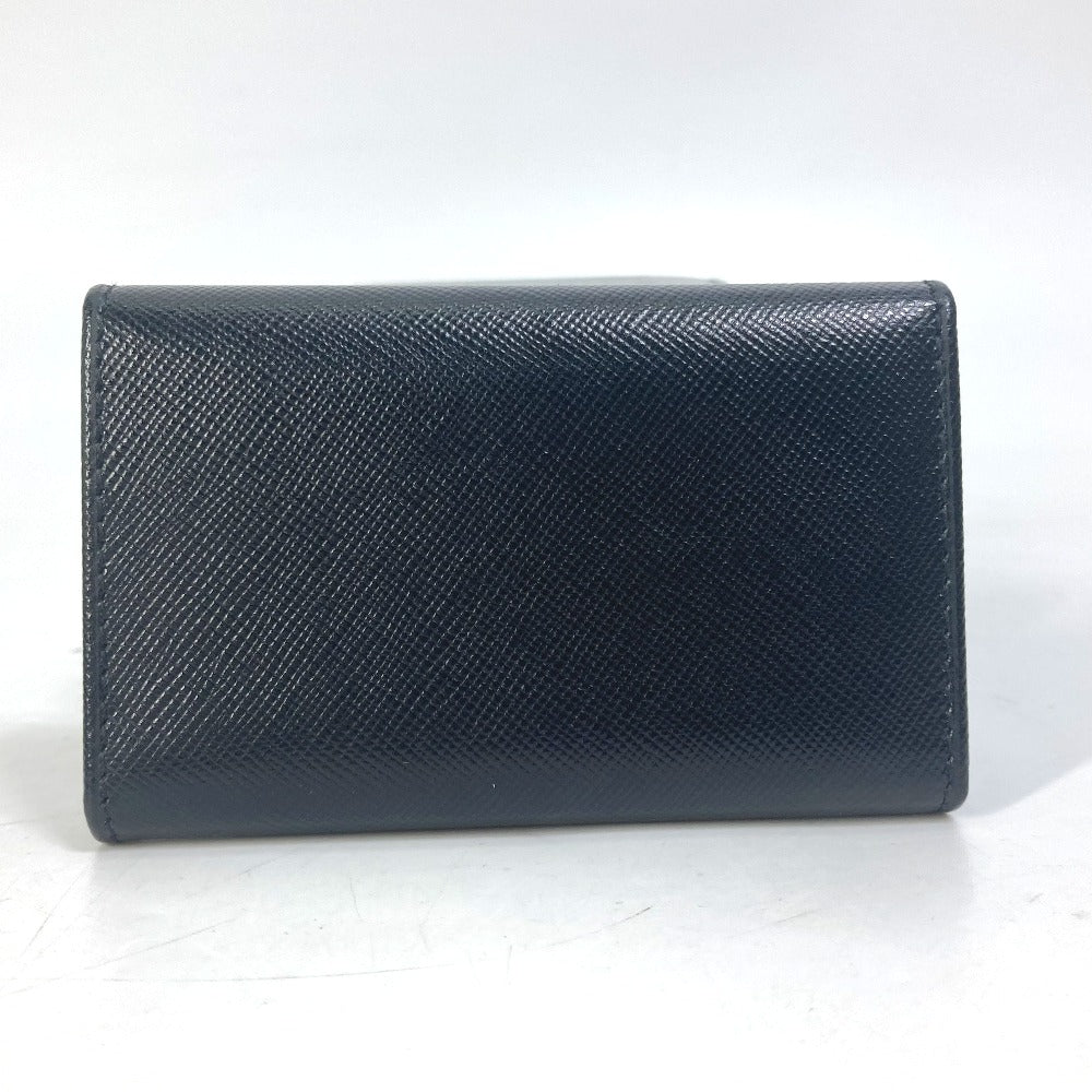 PRADA Key case Key holder M25U saffiano leather black key logo mens