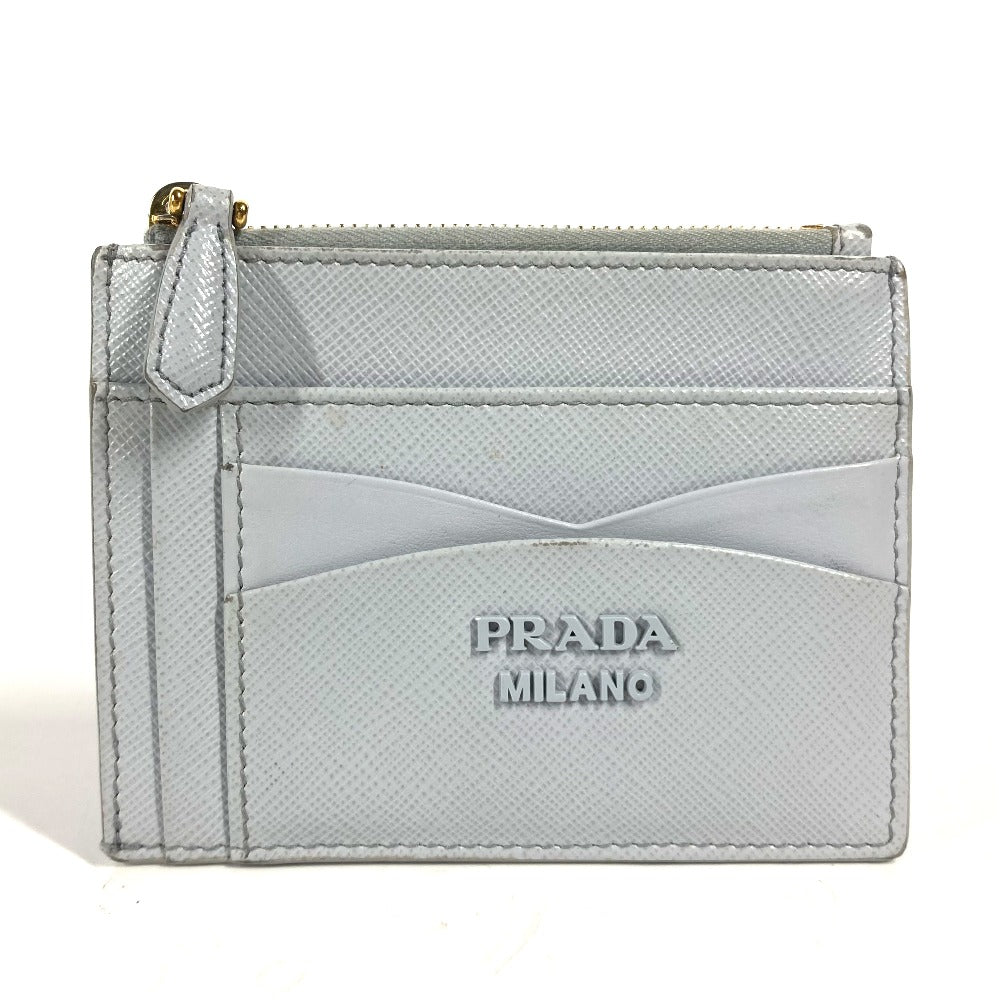 PRADA Coin case saffiano leather blue logo Women