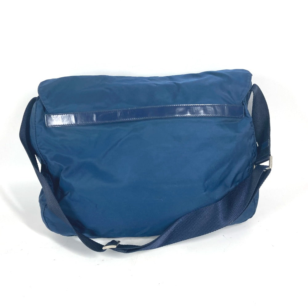 PRADA Shoulder Bag Nylon blue Triangle logo plate
