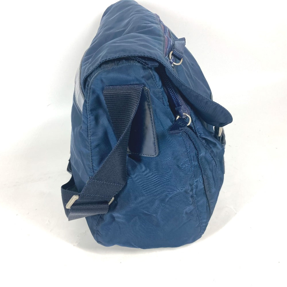 PRADA Shoulder Bag Nylon blue Triangle logo plate