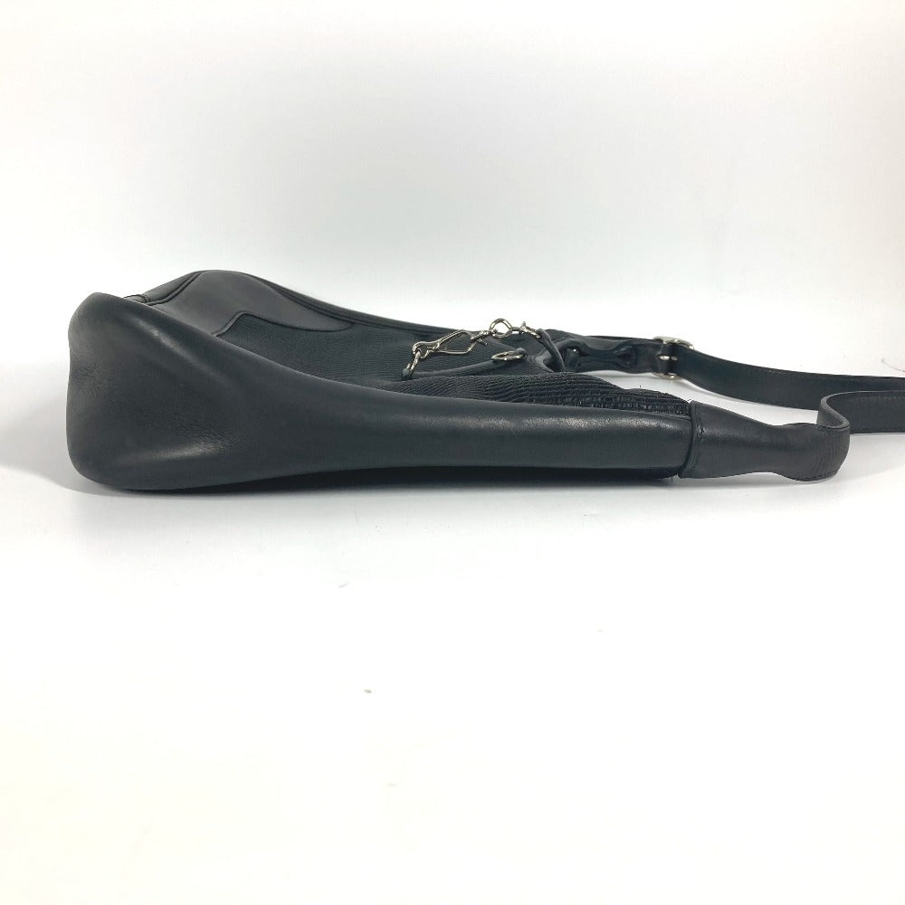HERMES Shoulder Bag Straw, Leather black Trim 31 Trim 31