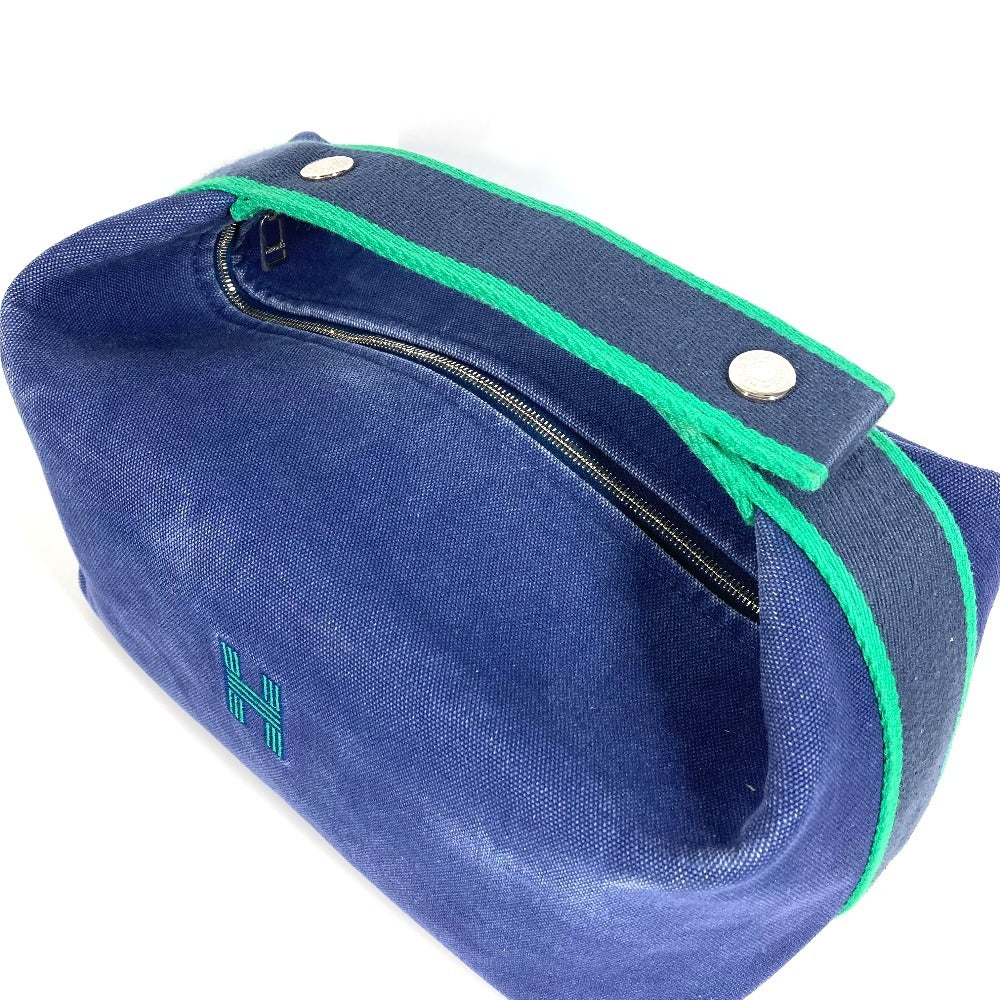 HERMES Handbag cotton blue BRID ABLACK GM BRID ABLACK GM